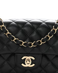Lambskin Quilted Mini Rectangular Flap Black
