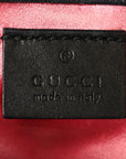 Calfskin Matelasse Super Mini GG Marmont Shoulder Bag Black White