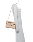 Lambskin Quilted Small Loulou Puffer Monogram Chain Satchel Dark Beige