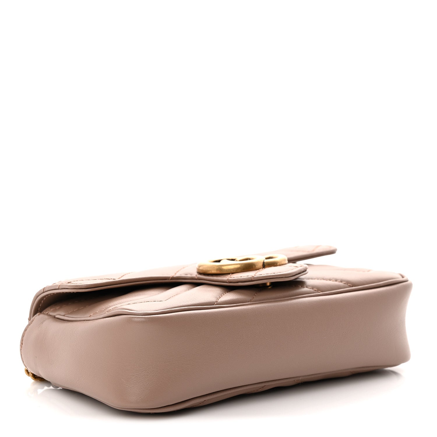 Calfskin Matelasse Super Mini GG Marmont Shoulder Bag Porcelain Rose