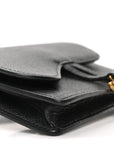 Grained Calfskin Saddle Belt Bag Black