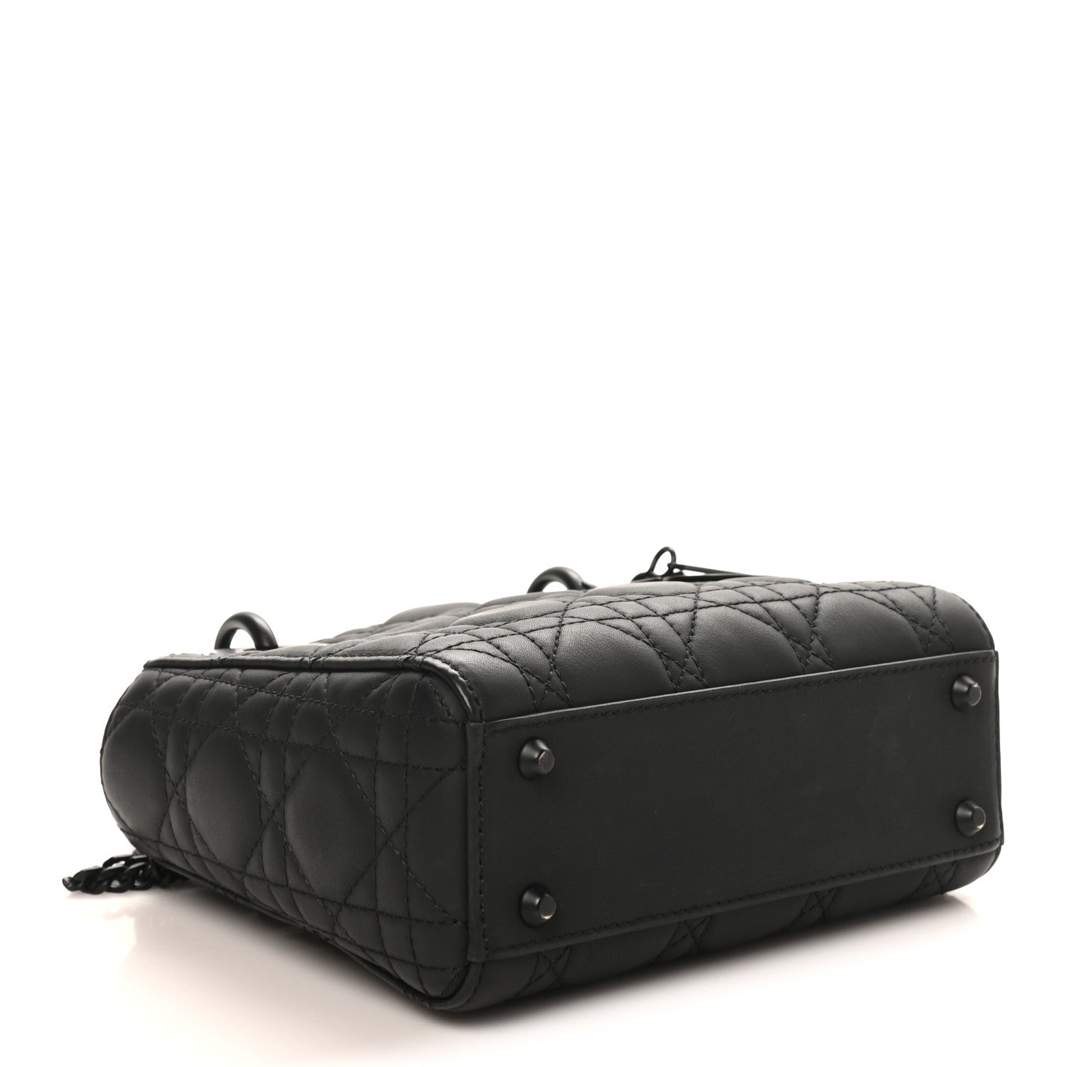 Ultra Matte Calfskin Cannage Mini Lady D1OR Black