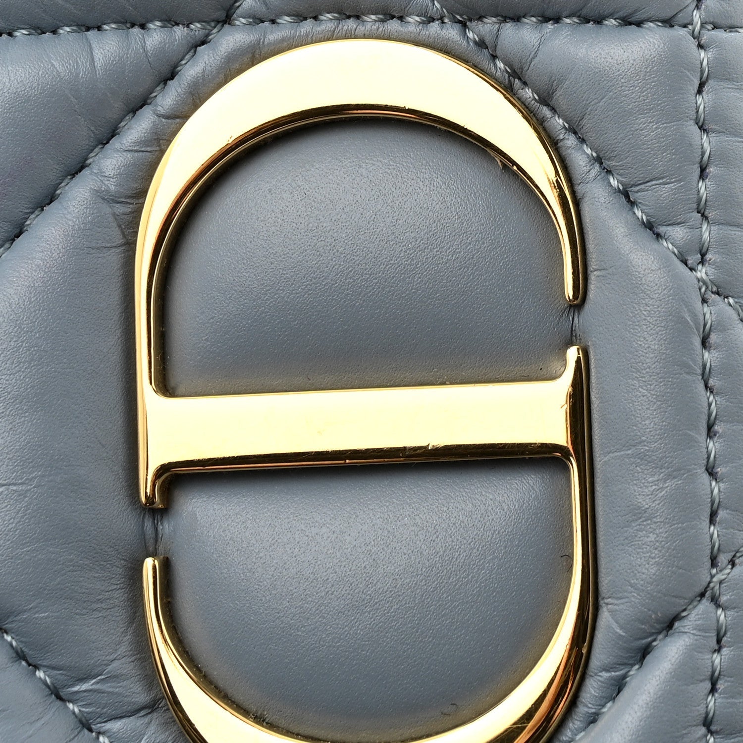 Lambskin Macrocannage Mini D1OR Caro Bag Cloud Blue