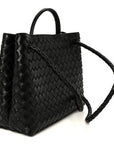 Nappa Intrecciato Medium Andiamo Shoulder Bag Black