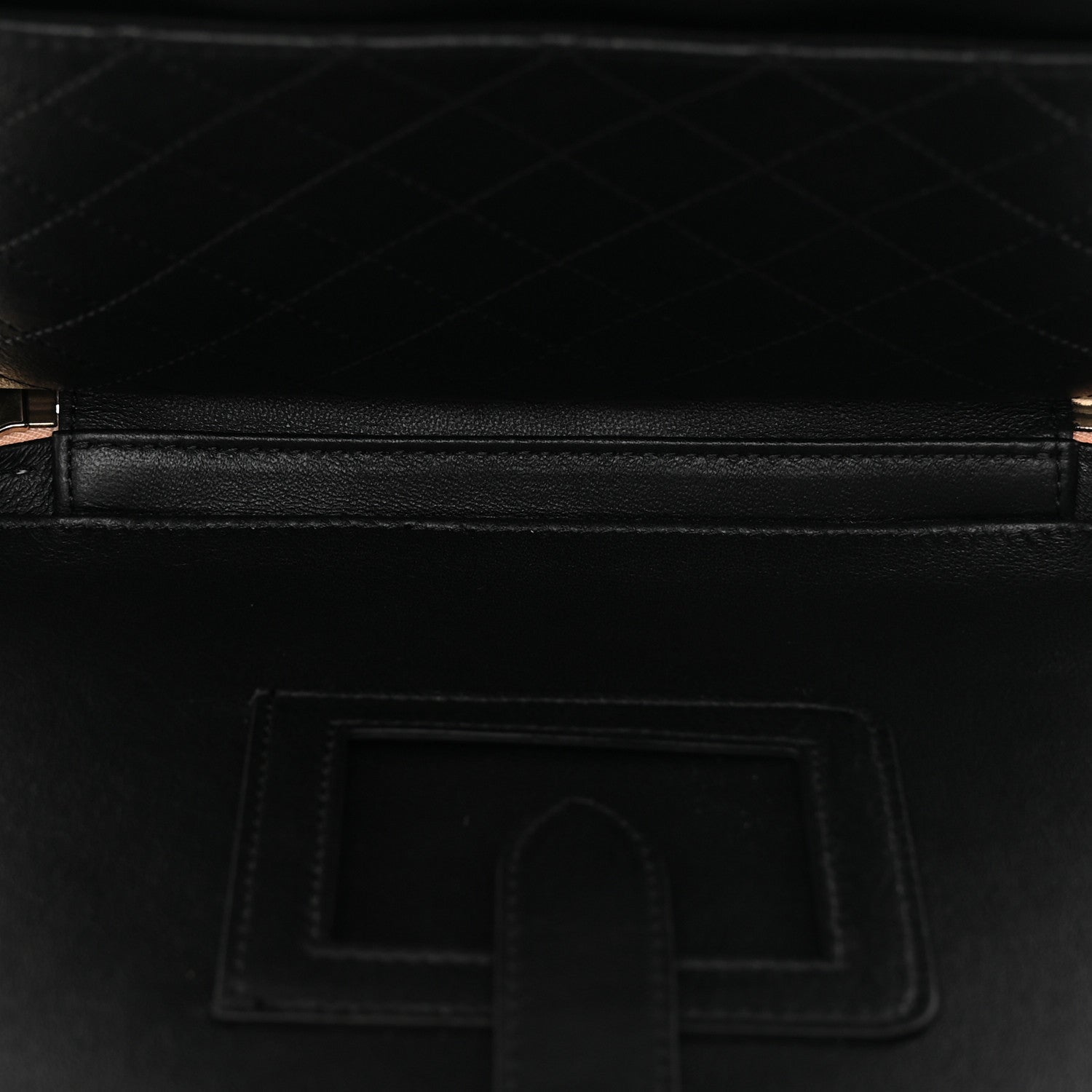Caviar Quilted Large CC Filigree Vanity Case Beige Black
