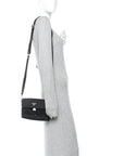 Re-Nylon Saffiano Triangle Shoulder Bag Black