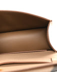 Grained Calfskin House Check Small Madison Shoulder Bag Chestnut Beige
