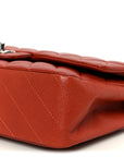 Caviar Quilted Medium Double Flap Red