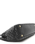 Lambskin Quilted Large Tote Black