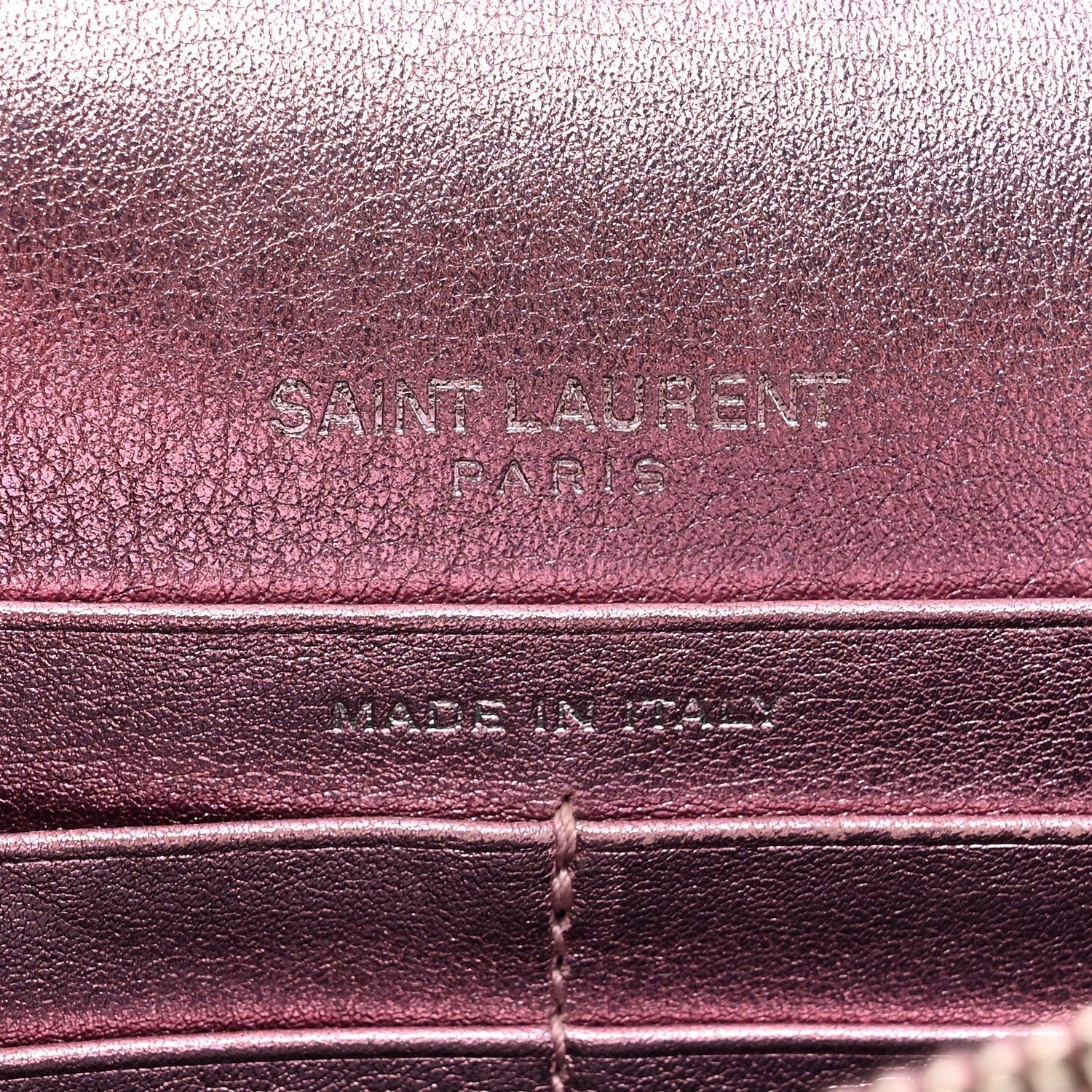 Metallic Calfskin Monogram Envelope Chain Wallet New Azalea