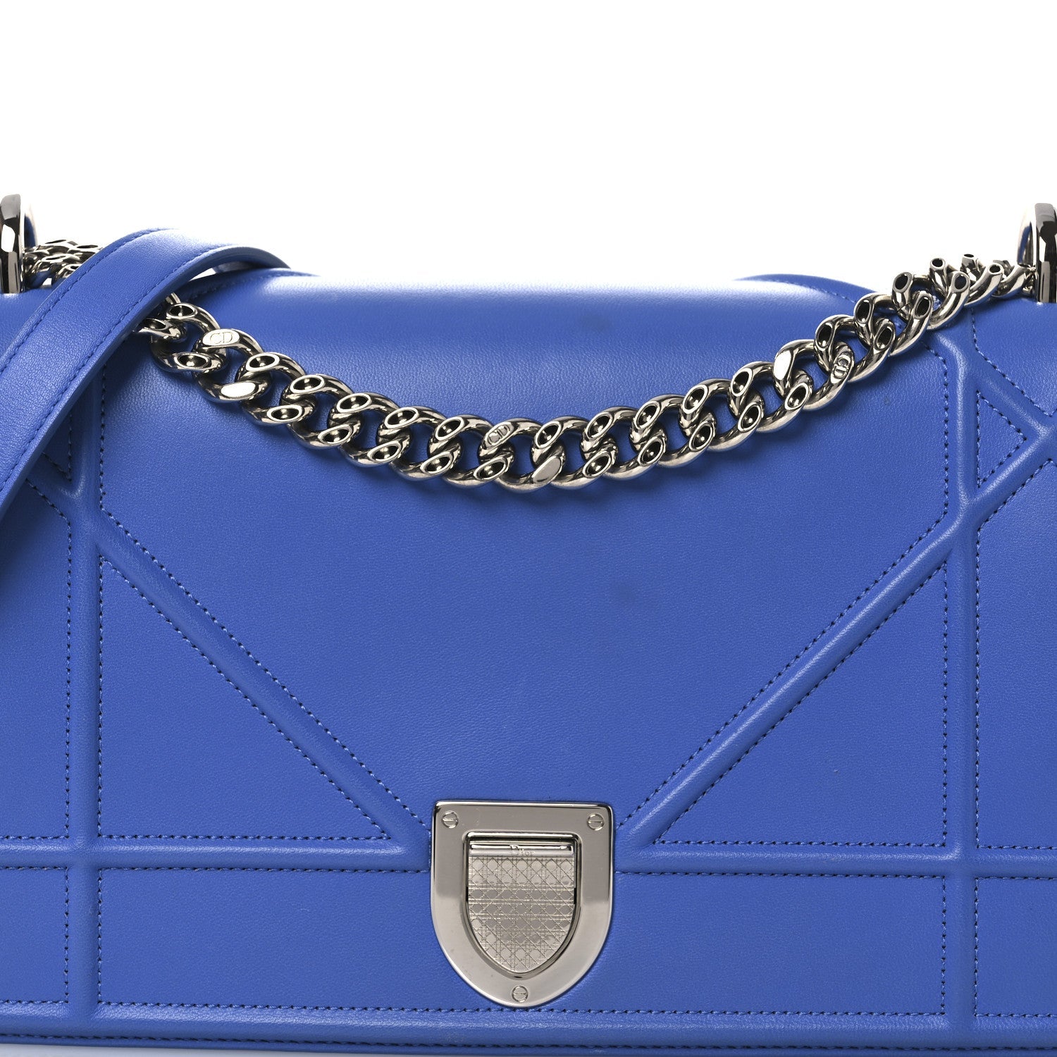 Smooth Calfskin Medium D1ORama Flap Bag Blue
