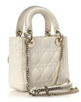 Lambskin Cannage Mini Lady D1OR White