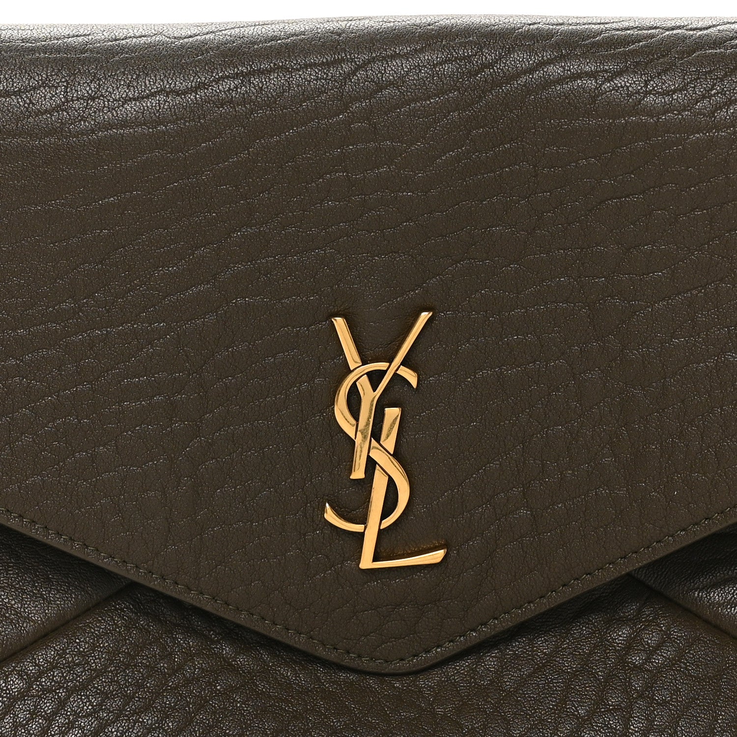 Grained Lambskin Large Cassandre Envelope Pouch Light Musk