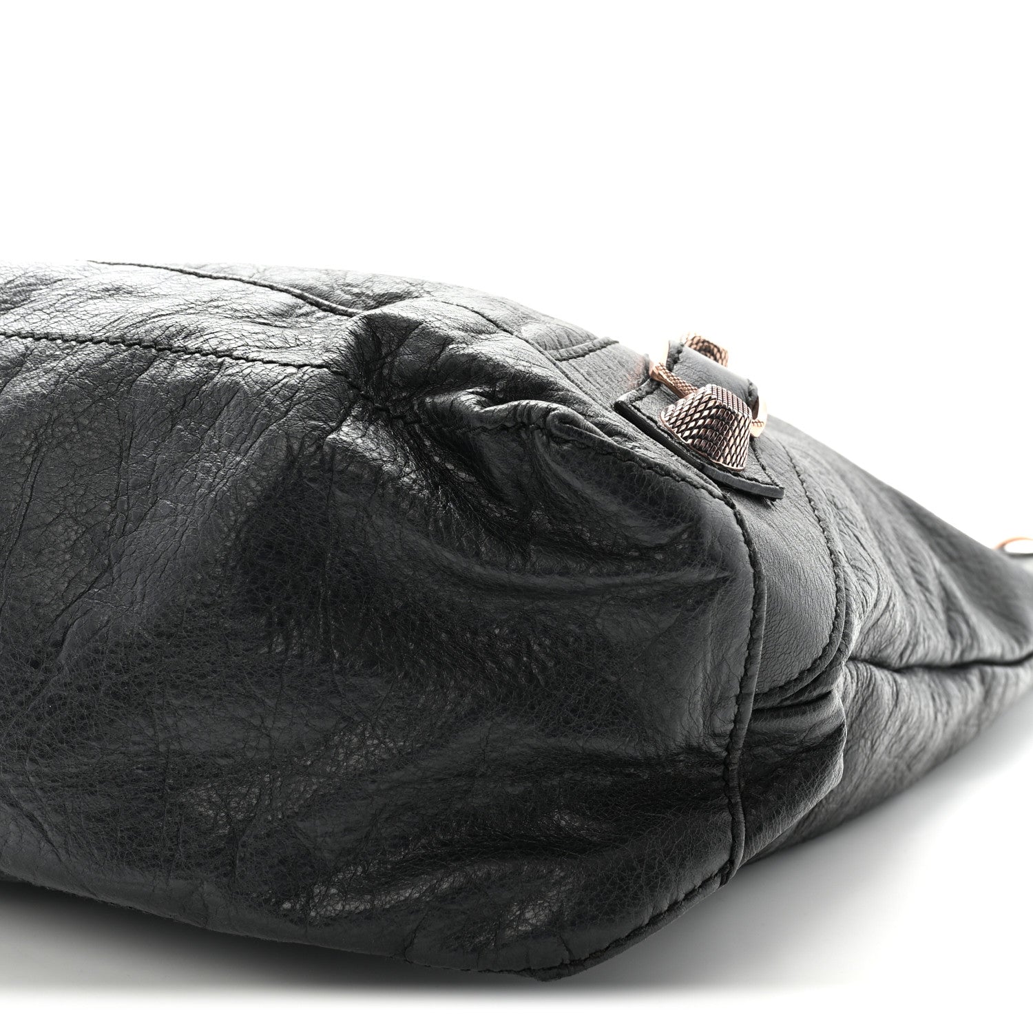 Agneau Giant 21 Rose Gold Hardware Day Hobo Black