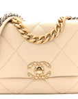 Lambskin Quilted Medium CHNL 19 Flap Light Beige