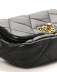 Goatskin Quilted CHNL 19 Waist Bag Black