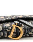 Oblique Saddle Chain Long Wallet Blue