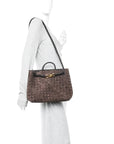 Suede Intrecciato Medium Andiamo Shoulder Bag Fondant
