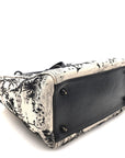 Calfskin Toile de Jouy Carnivora Medium Lady D1OR White Black