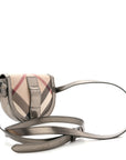 Patent Nova Check Mini Crossbody Bag Pewter