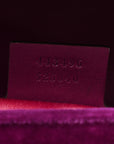 Velvet Matelasse Medium GG Marmont Shoulder Bag Fuchsia Violet Cyclamen