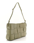 Calfskin Maxi Intrecciato Cassette Pouch On Strap Travertine