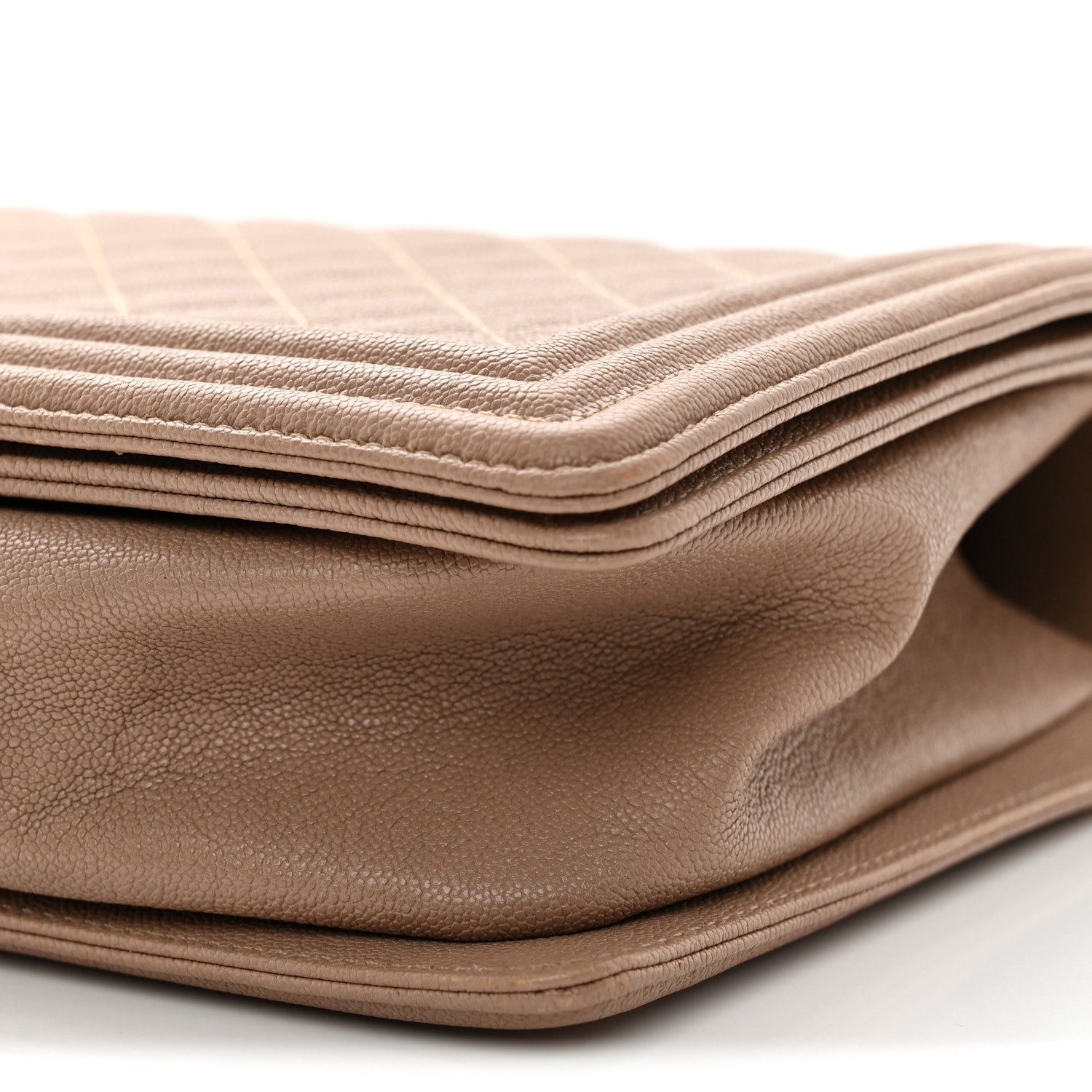 Caviar Quilted New Medium Boy Flap Dark Beige