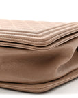 Caviar Quilted New Medium Boy Flap Dark Beige
