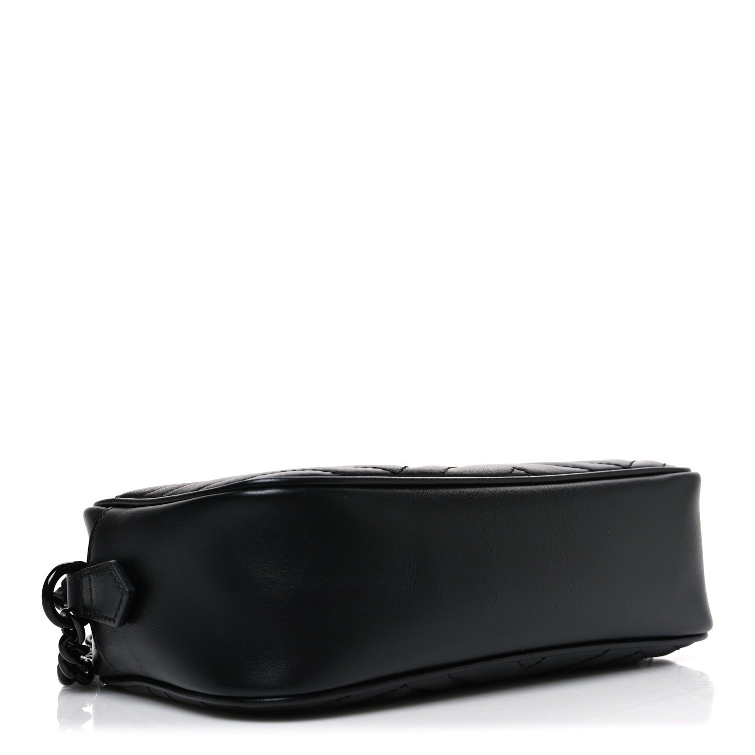 Calfskin Matelasse Monochrome Small GG Marmont Chain Shoulder Bag Black