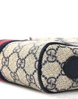 GG Supreme Monogram Textured Dollar Calfskin Web Mini Ophidia Shoulder Bag Beige Blue