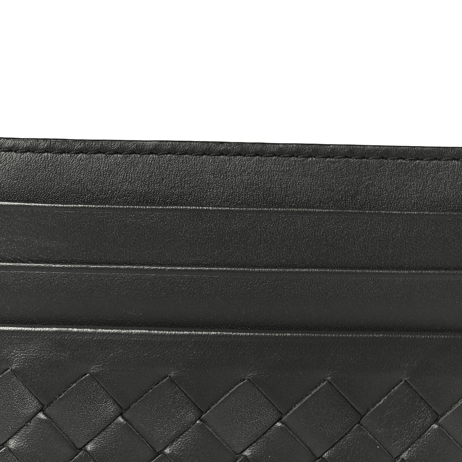 Nappa Intrecciato Card Holder Ardoise