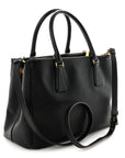 Saffiano Lux Small Galleria Double Zip Tote Black