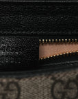 GG Supreme Monogram Calfskin Small Padlock Messenger Shoulder Bag Beige Black Cuir