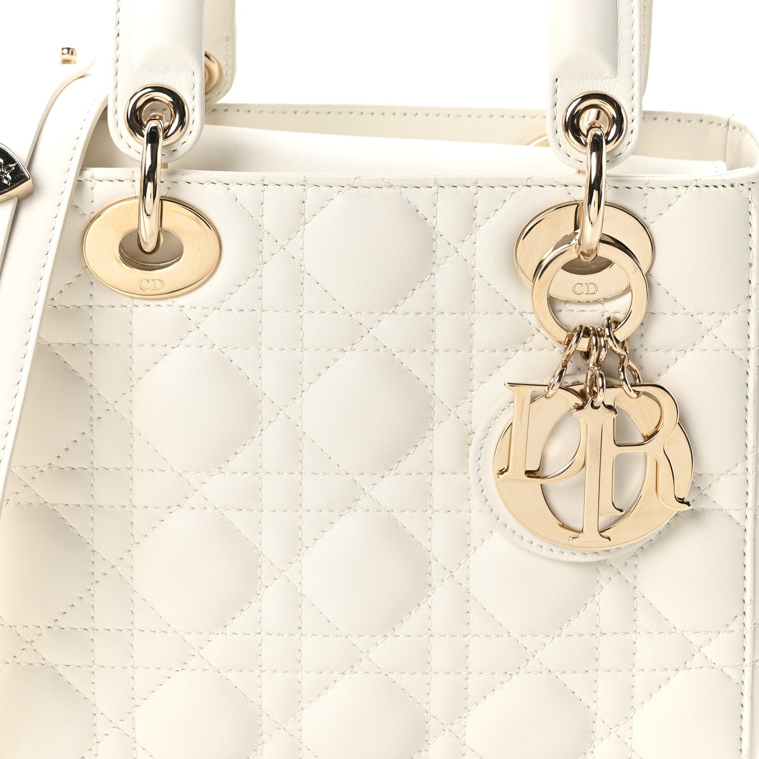 Lambskin Cannage Small My ABCD1OR Lady D1OR White