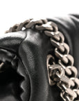Lambskin Quilted Medium Loulou Puffer Monogram Chain Satchel Black