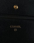 Caviar Quilted Wallet on Chain WOC Black
