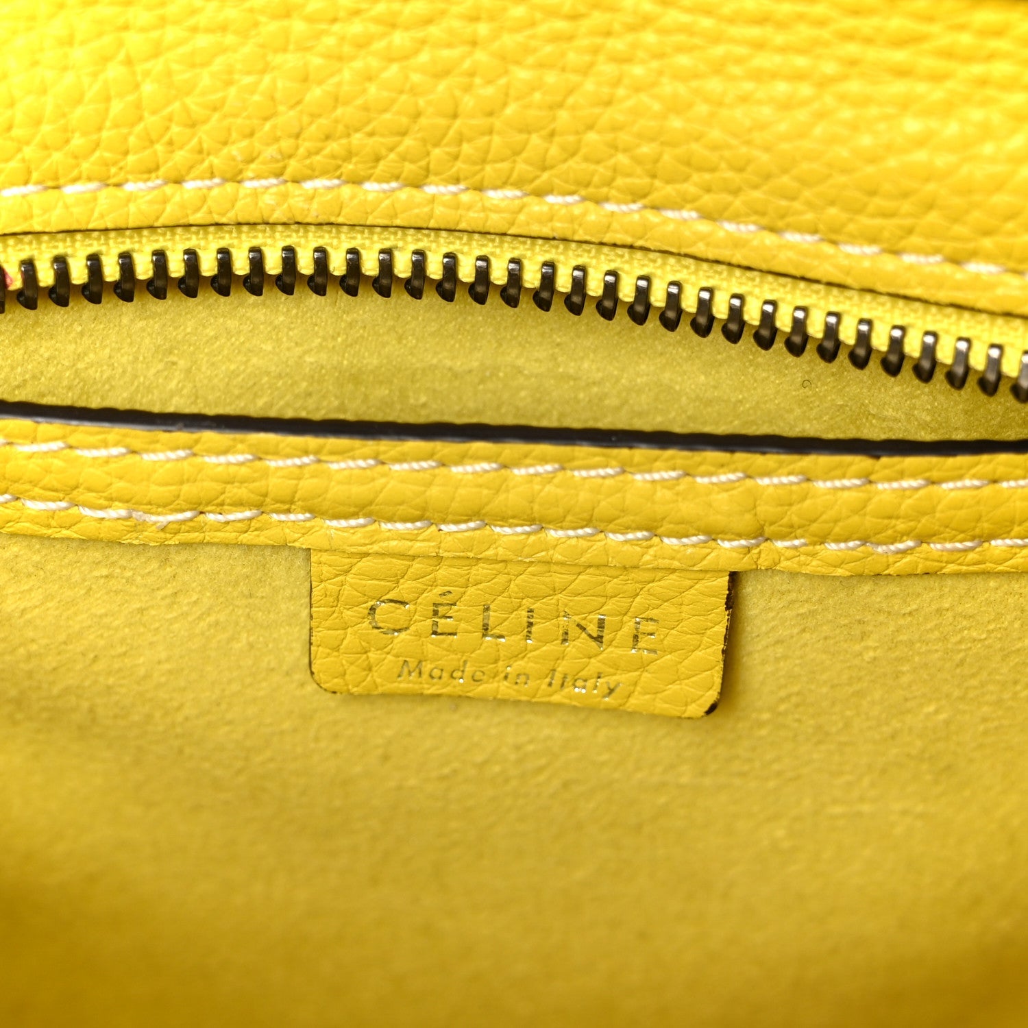 Drummed Calfskin Nano Luggage Citron