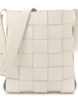 Lambskin Maxi Intrecciato Cassette Messenger Chalk
