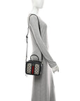 GG Supreme Monogram Mini Ophidia Top Handle Square Shoulder Bag Beige Blue