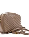 Calfskin Matelasse Monogram Lou Camera Bag Dark Beige