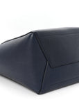 Soft Grained Calfskin Sangle Bucket Bag Navy Blue