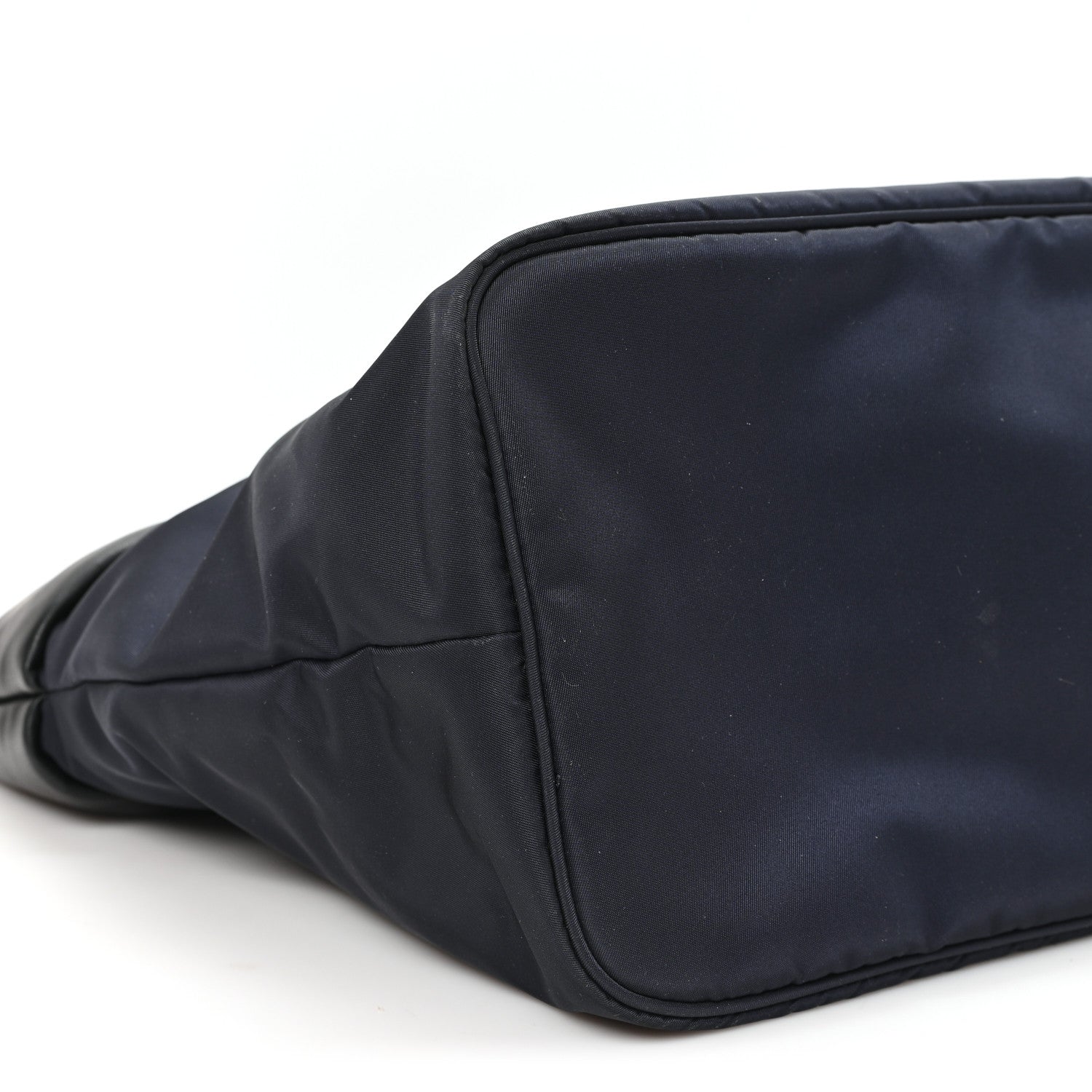 Nappa Nylon Soft Padded Shopping Tote Black Blue