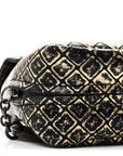 Calfskin Intrecciomirage Embossed Butterfly Chain Crossbody Black Gold