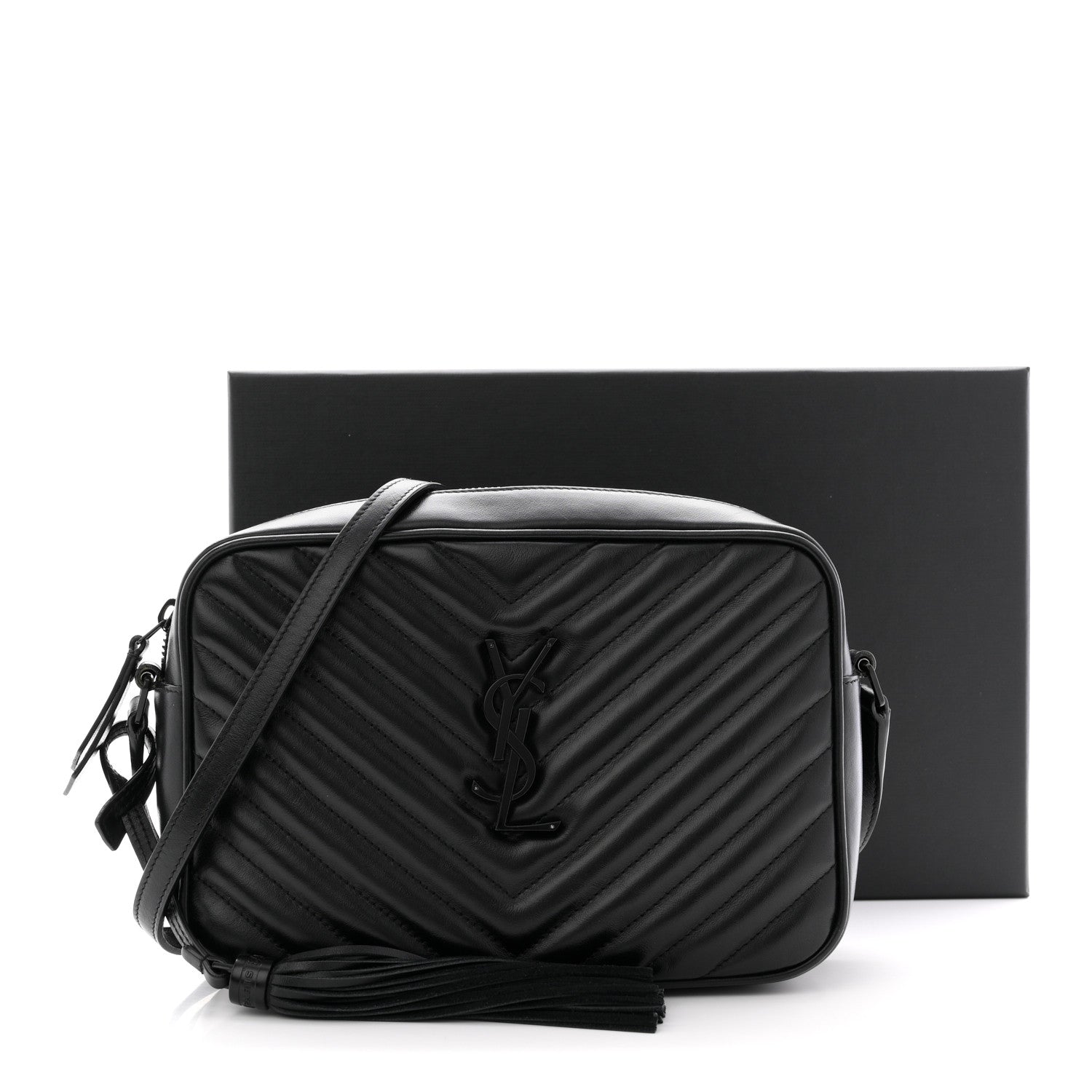 Calfskin Matelasse Monogram Monochrome Lou Camera Bag Black