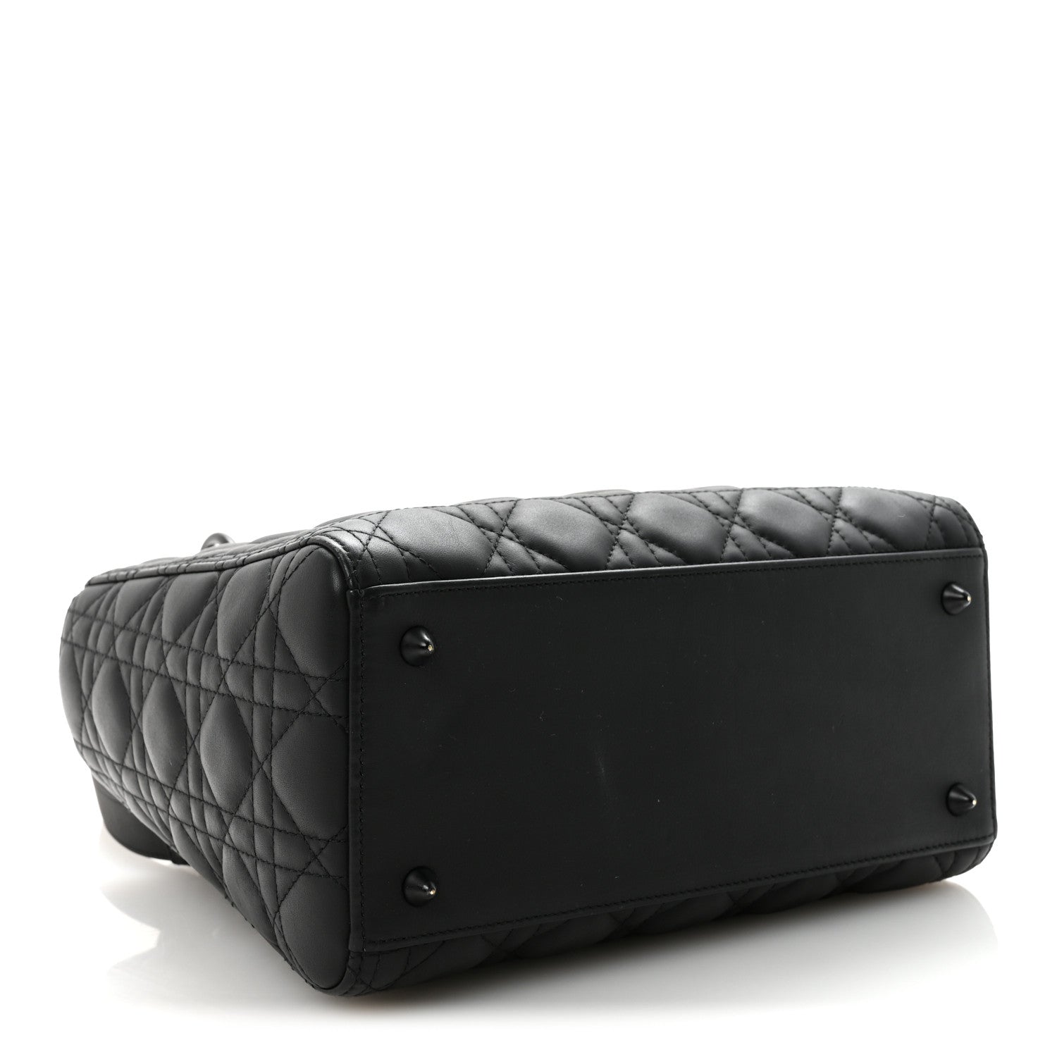 Ultra Matte Calfskin Cannage Medium Lady D1OR Black