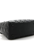 Ultra Matte Calfskin Cannage Medium Lady D1OR Black