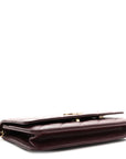 Shiny Caviar Quilted Strass Wallet On Chain WOC Bordeaux