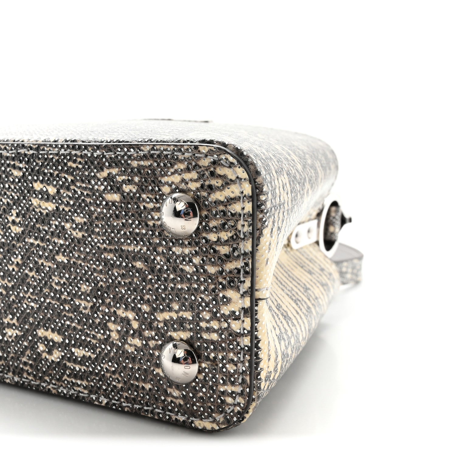 Lizard Mini Capucines Argento