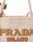 Linen Vitello Large Logo Tote Natural