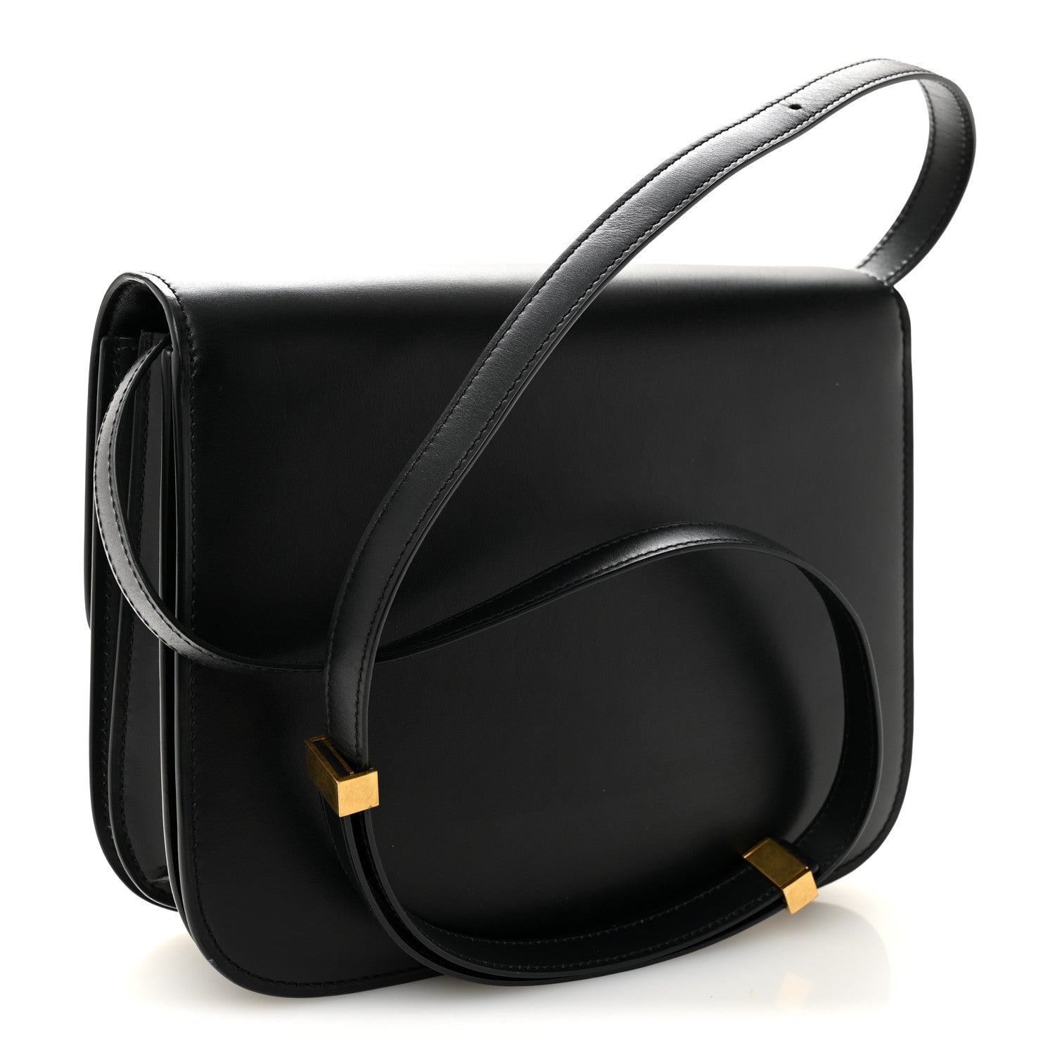 Box Calfskin Medium Classic Box Flap Bag Black